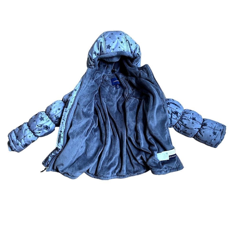 Lands End Kids Fleece Lined Puffy Winter Jacket M